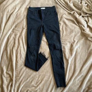 Black Madewell distressed denim.